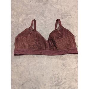Auden Size XXL Maroon Lightly Lined Lace Bralette